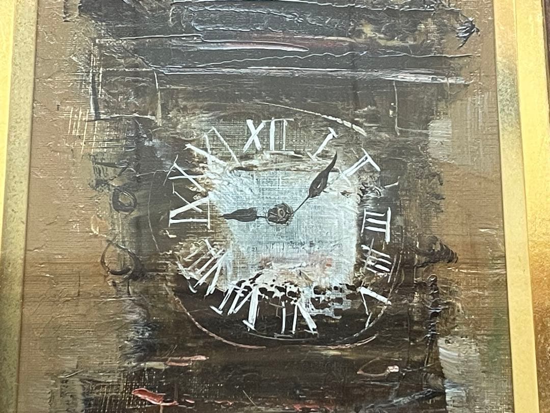 定岡宏 時計（サムホールSM）油彩 - メルカリ