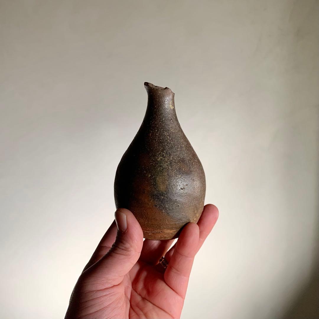 喜名 知花焼 焼締褐釉瓶 徳利 酒器 古美術 琉球美術 古道具
