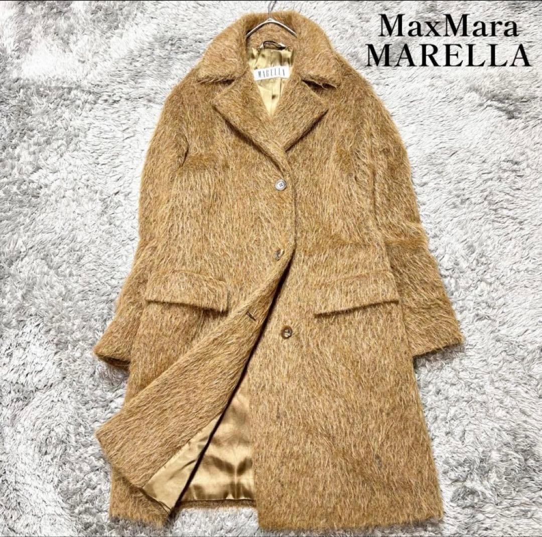 ★美品★MaxMara★MARELLA ★アルパカ★シャギー★チェスターコート★ MAX MARA STUDIO / アルパカシャギーコート / 608613836 / 230
