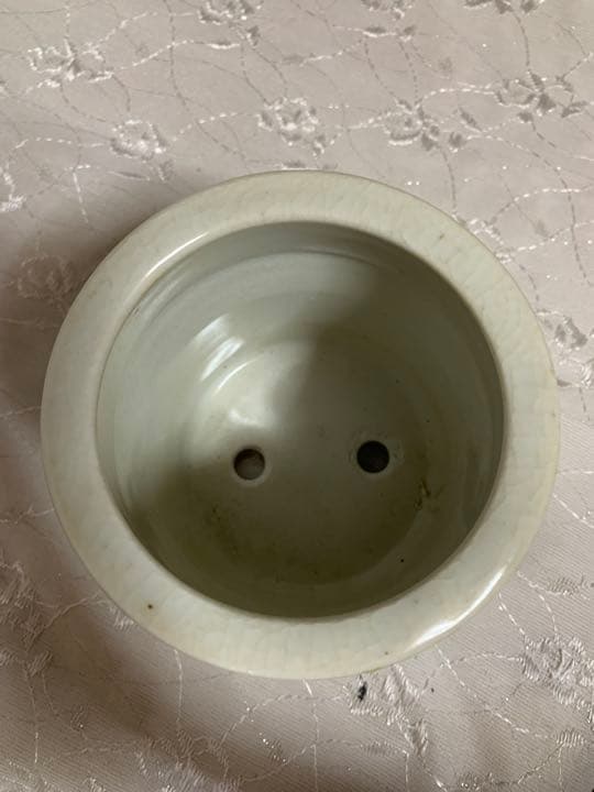 大清光緒年製　絵鉢　深め　丸　盆栽鉢