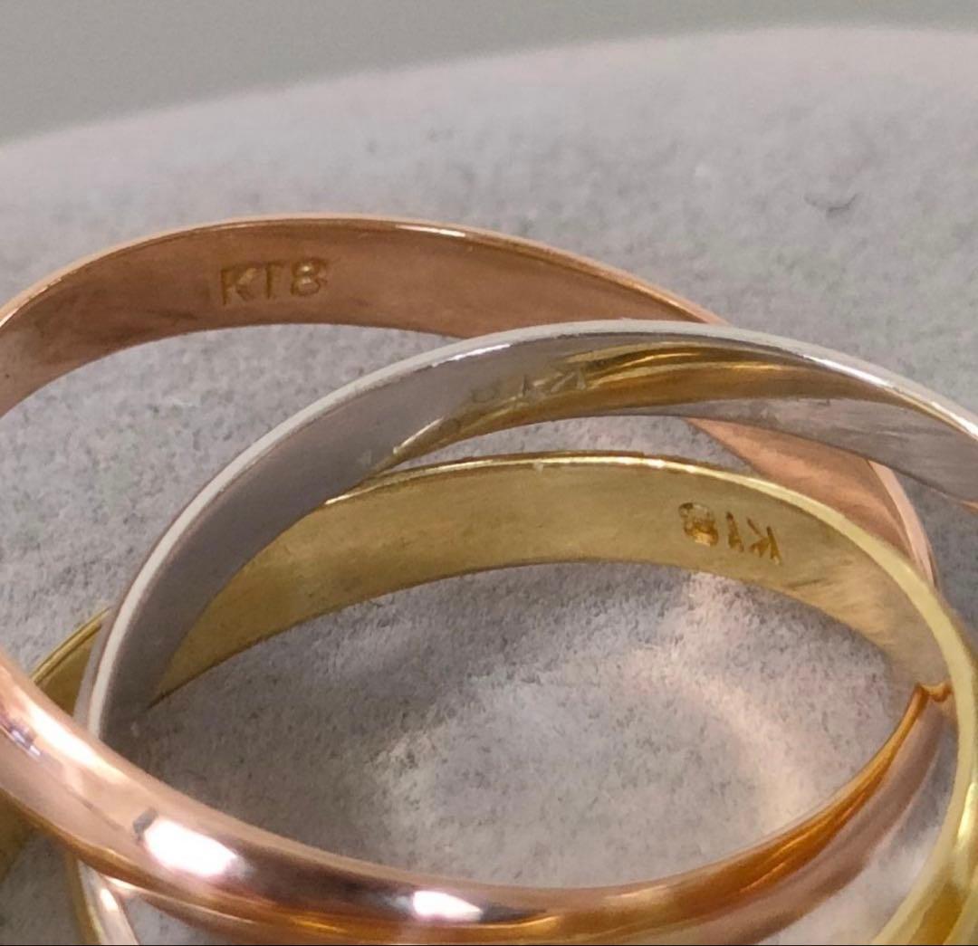 18金 K18 レディース トリニティリング 5.1ｇ 12～13号