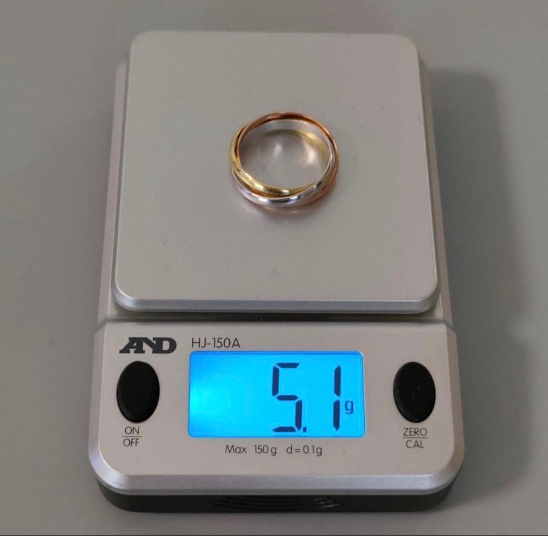 18金 K18 レディース トリニティリング 5.1ｇ 12～13号