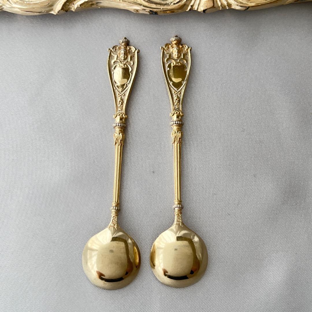 【Koch & Bergfeld 】 マスカロンのスプーン 2本【純銀】9cm