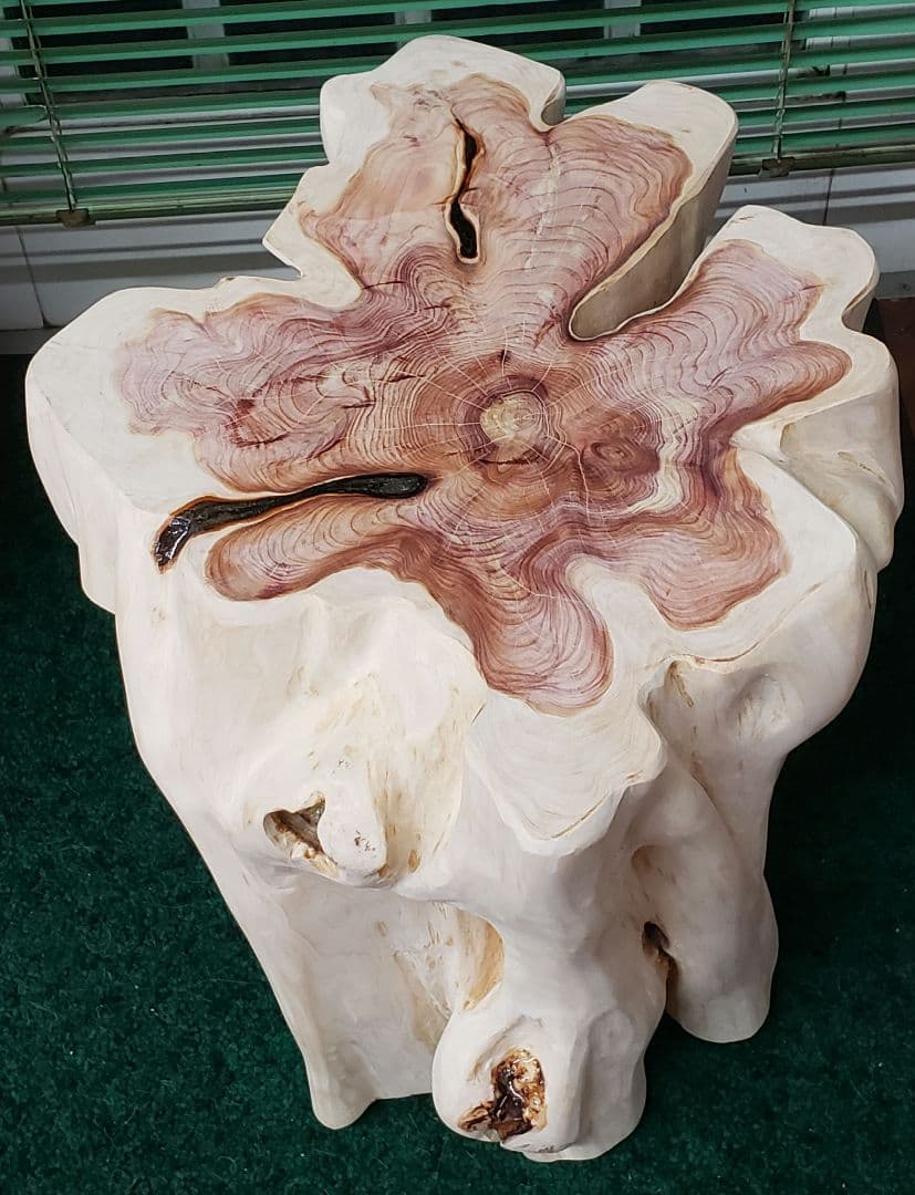 くりぬき丸太椅子　サイドテーブル