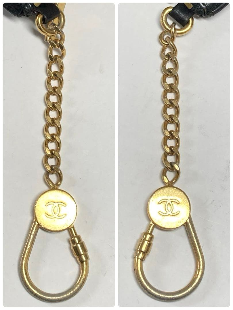 シャネル　チョコバー　レザー　キーリング付き　ケース　カードケース　訳あり