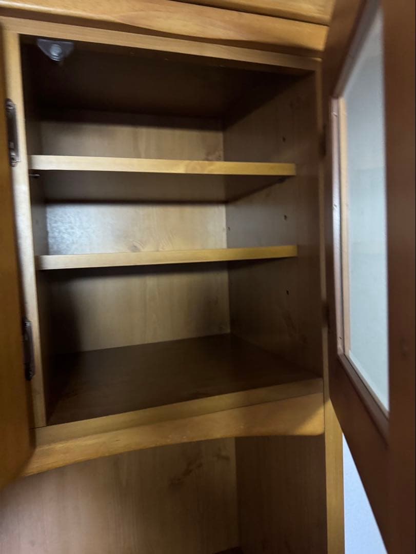 120cm幅　食器棚　カップボード　北欧風　木製　ウッドラック　上部分