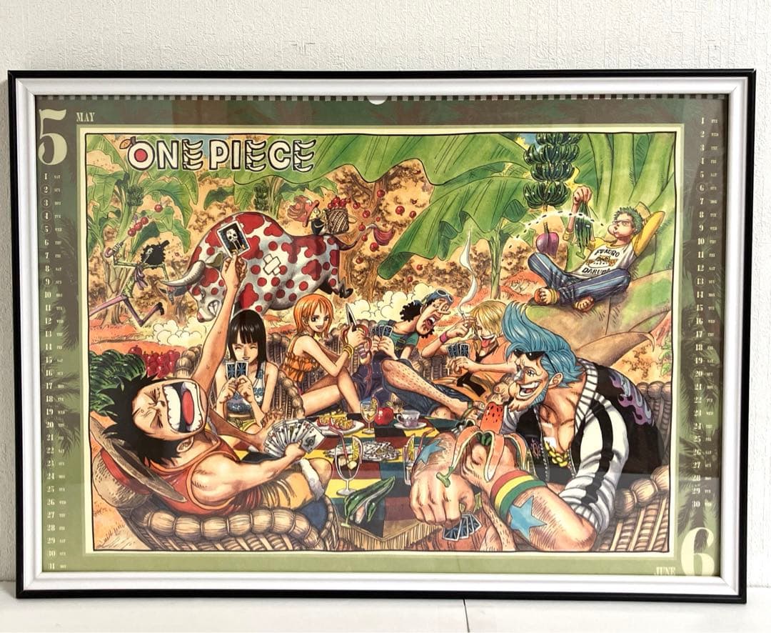 ポスターフレーム ワンピース 複製原画風イラスト入り 麦わらの一味