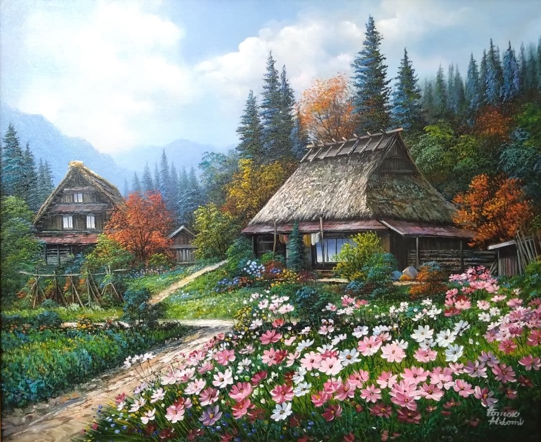 人見友紀　伝説の逃亡画家　油彩画　油絵　白川郷