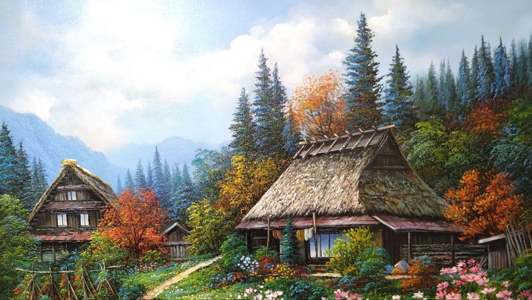 人見友紀　伝説の逃亡画家　油彩画　油絵　白川郷