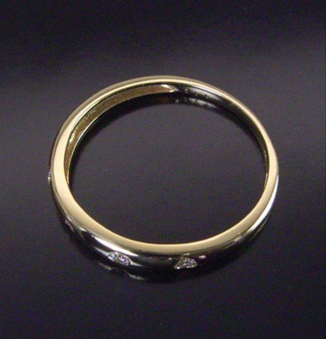 18金 ダイヤモンド リング 天然ダイヤモンド ドットリング　11号　K18