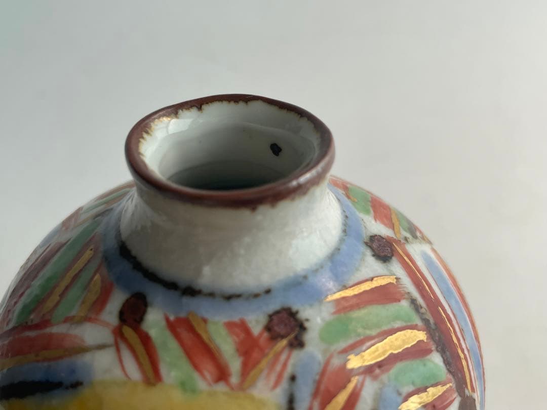 陶芸家 前田正博 色絵 金彩 ふくろう 酒器揃 徳利 ぐい呑 セット 酒器 酒杯