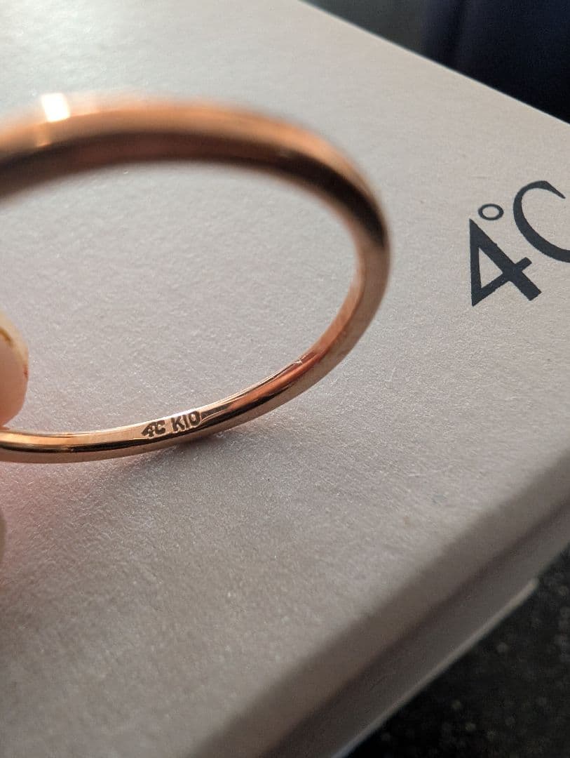 4℃ 10Kピンクゴールドリング８号　※ケース、箱無し配送