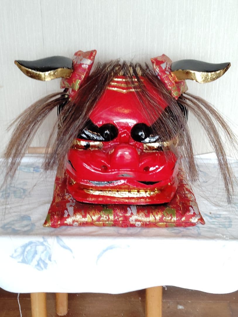 獅子頭　獅子座布団付き 獅子頭獅子座布団付き