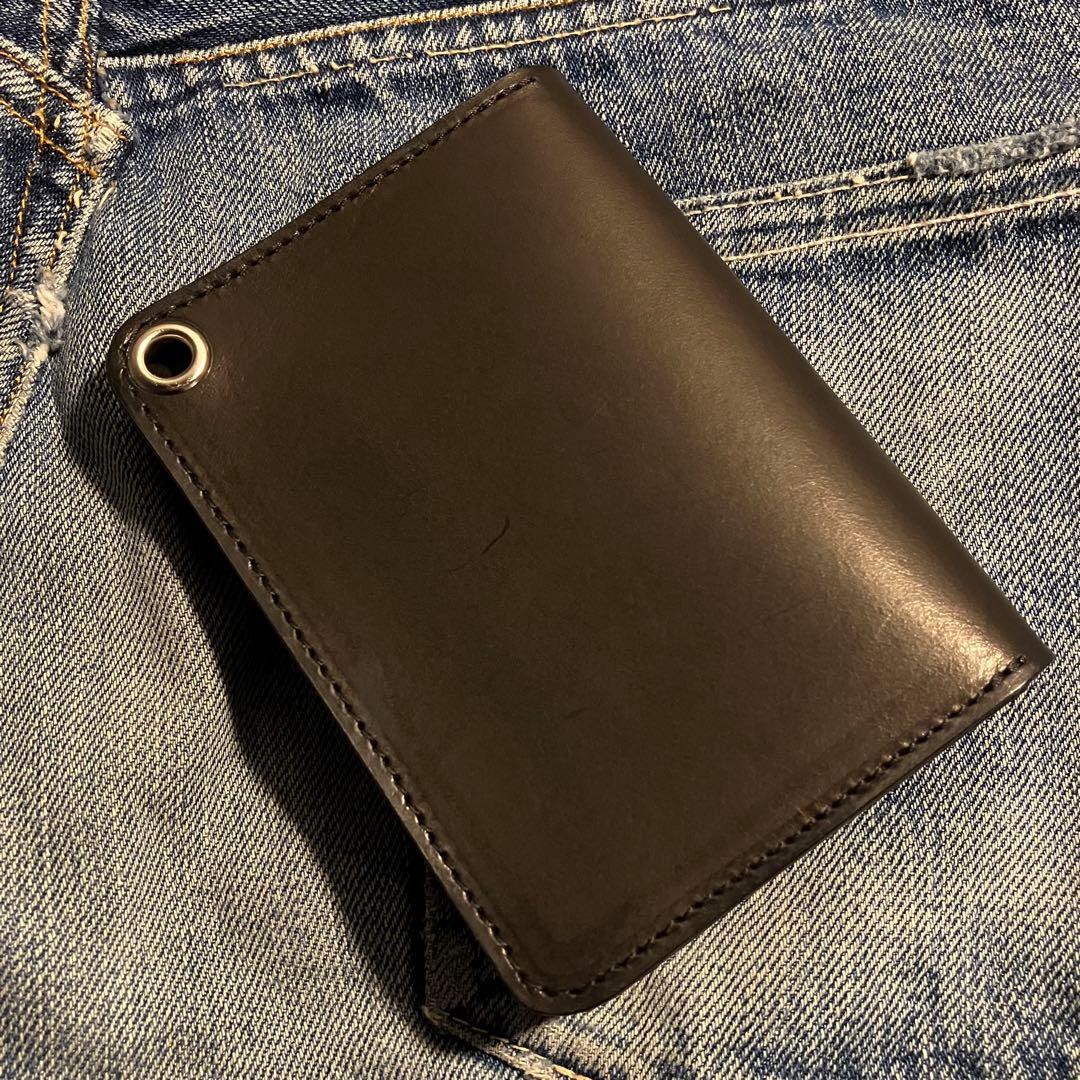 お札が折れない！ミドルトラッカーウォレット 3層 シルバー925 アポロコンチョ