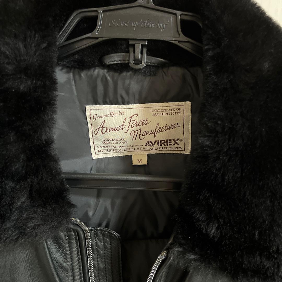【AVIREX】 レザーダウンジャケット定価120,000円