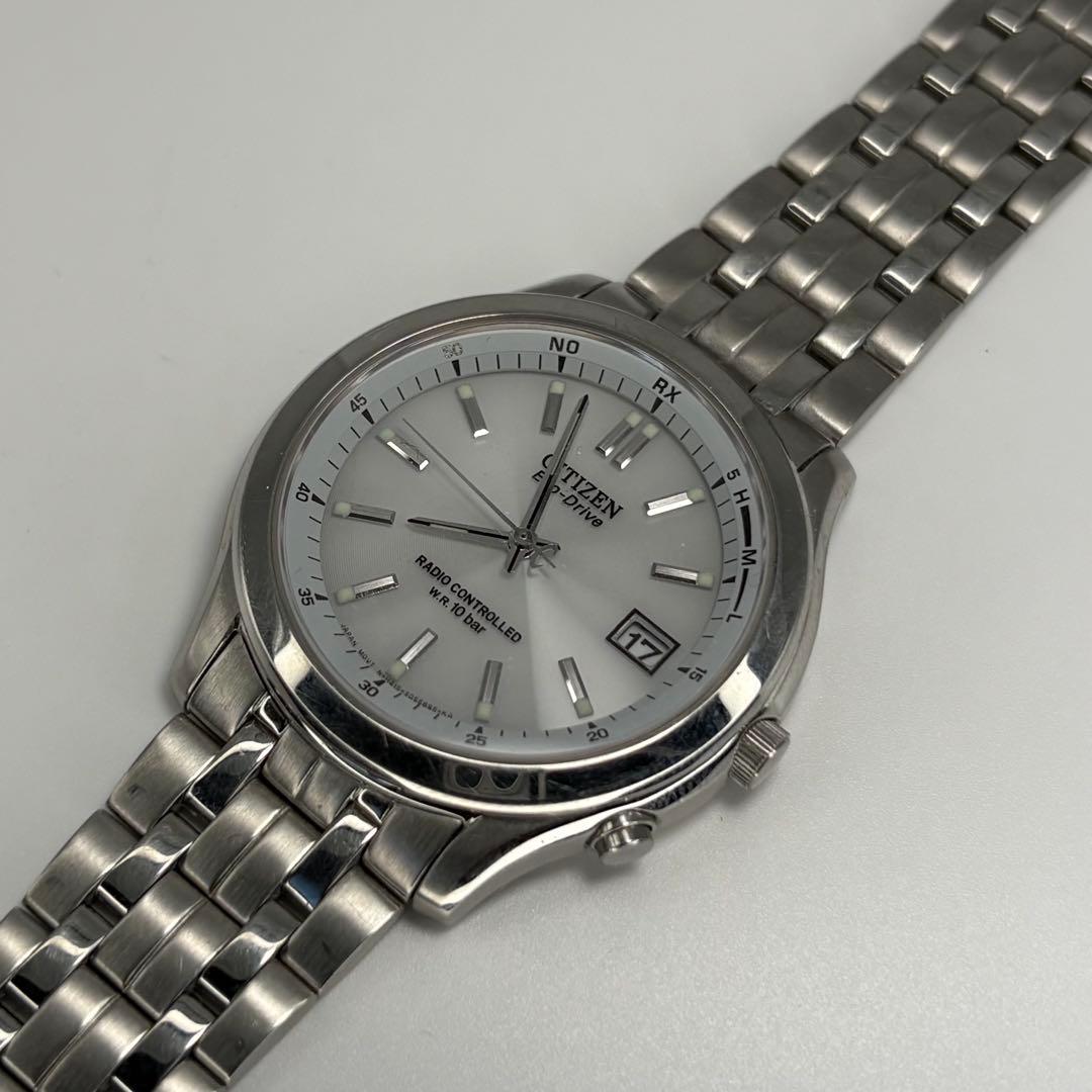 CITIZEN シチズン エコドライブ 電波時計 純正ブレス付 電池交換済