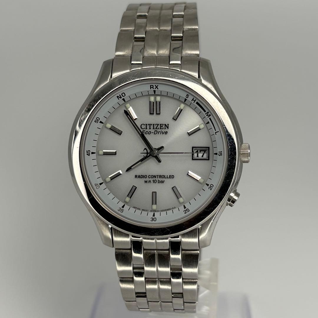CITIZEN シチズン エコドライブ 電波時計 純正ブレス付 電池交換済
