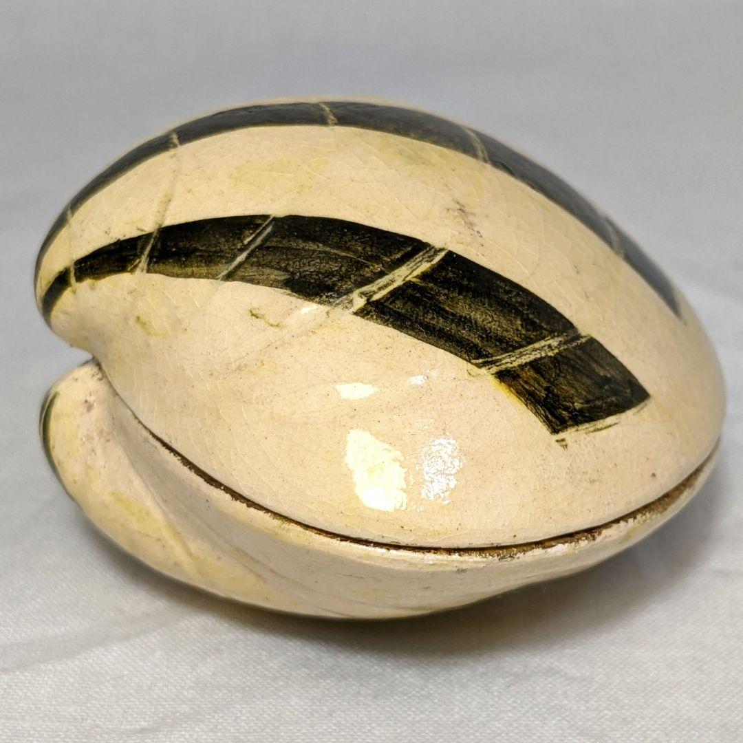 即中斎花押入り 田中波石 後楽園お庭焼 蛤香合 共箱 内金箔 茶道具 香道具