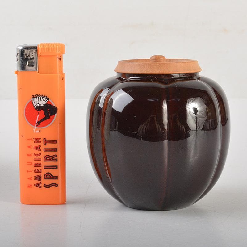 茶道具　山中塗　中村宗悦作　如心斎好写　阿吉陀茶入　共箱　V　6451