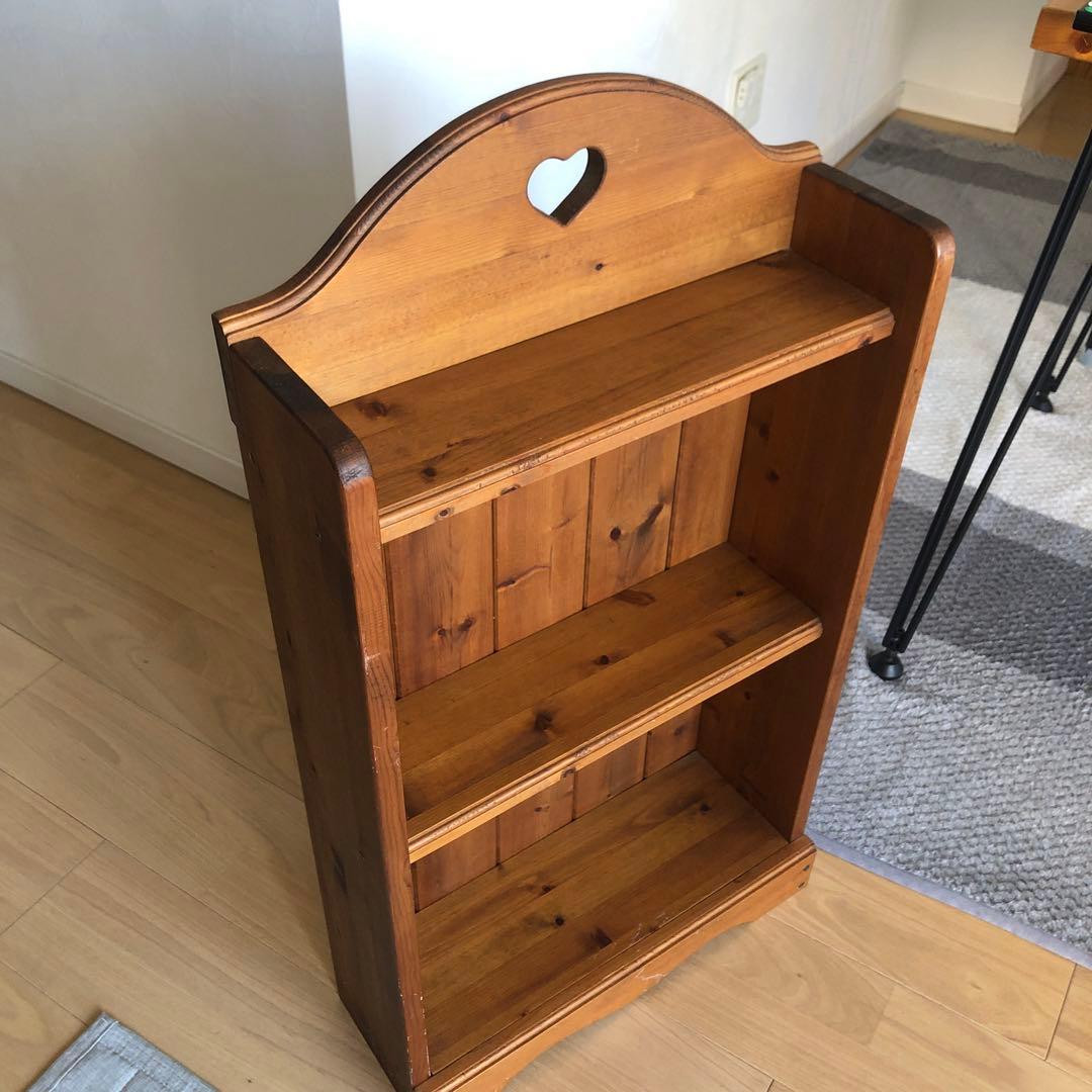 カントリー　木製ハート型棚 2段