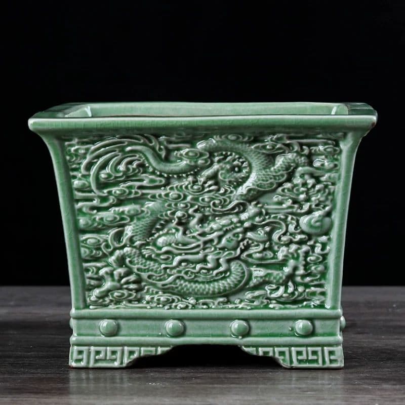 盆栽鉢 青磁鉢 山野草鉢 多肉植物 植木鉢 小品大品盆栽鉢 陶器鉢置物