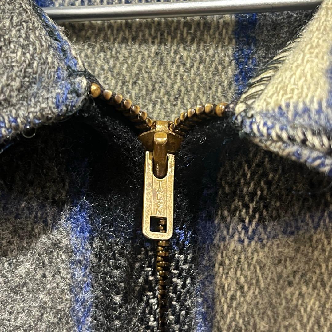 50s Woolrich ウール ジャケット CPO ジップ チェック