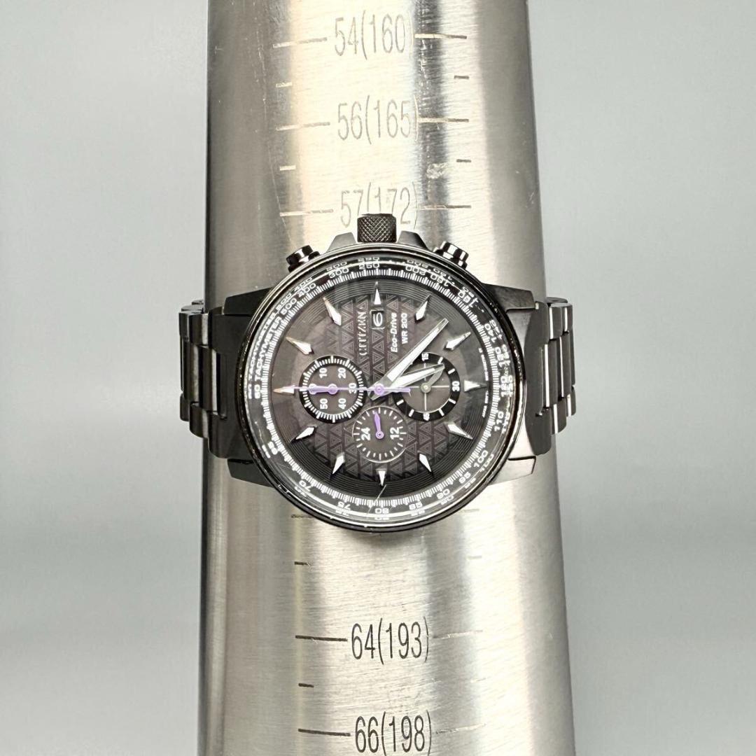 稼働 シチズン 腕時計 エコドライブ MARVEL ブラックパンサー JJ038