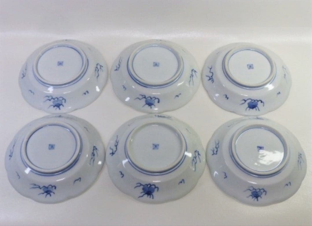 ★明治時代！伊万里 染付 皿 6枚！飛行龍に宝珠紋！★