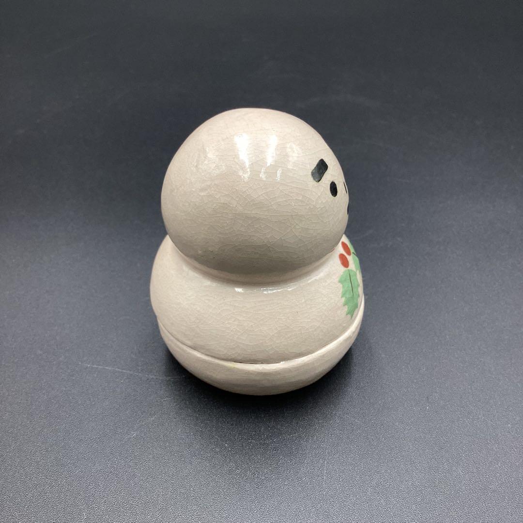 茶道具 香合 雪だるま 伊東桂楽作 桐箱入