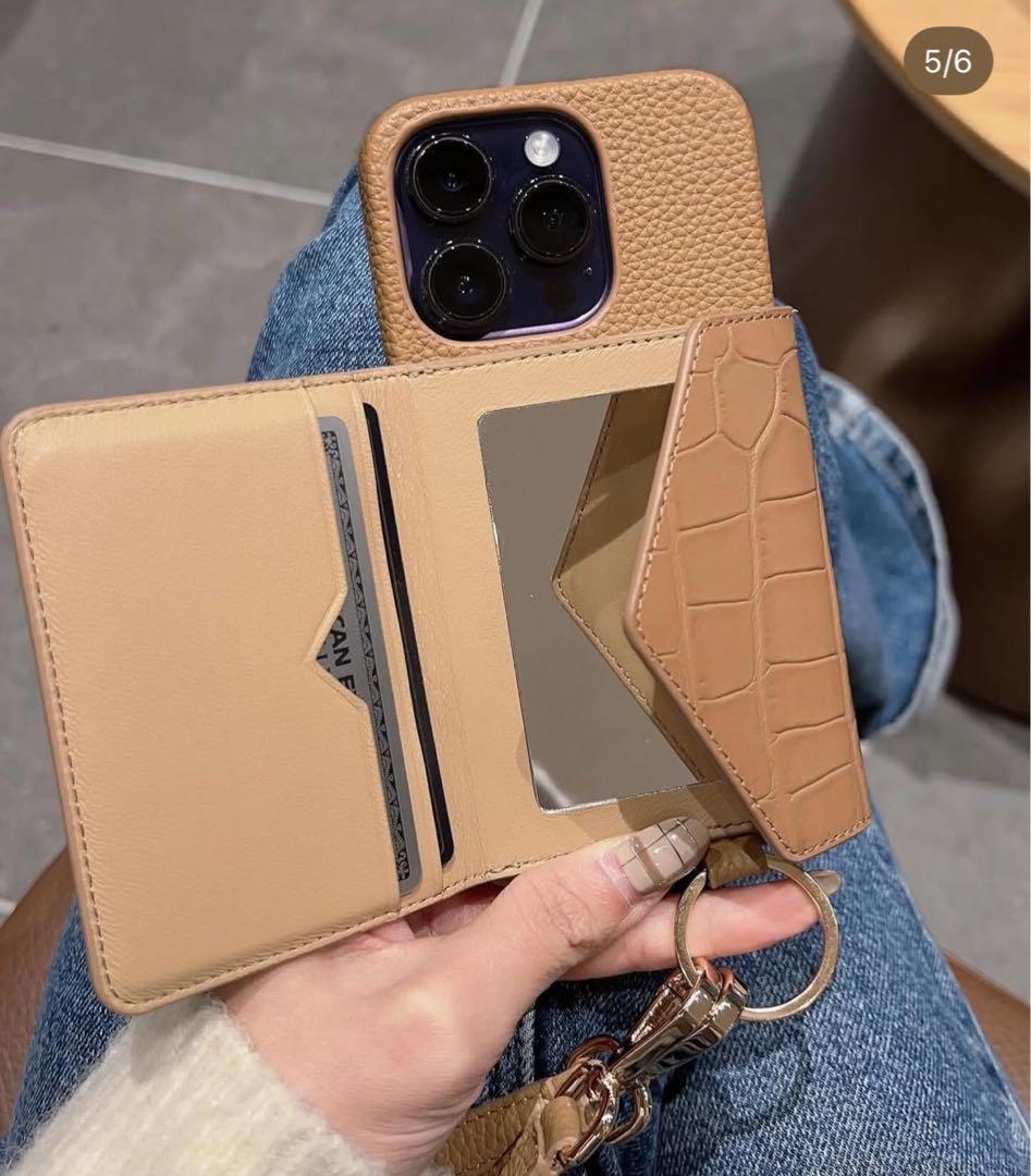 iPhone16pro ケース リップケース・ストラップ付き ボナベンチュラ