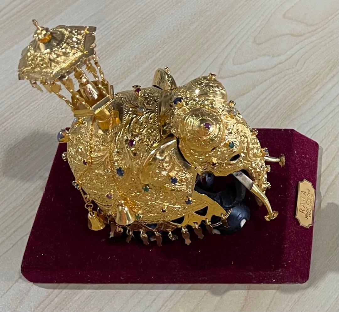 RAJA Hand CraftedSTONE 'N STRING 象置物 宝飾品 RAJA Hand CraftedSTONE 'N STRING 象置物 宝飾品 RAJA Hand