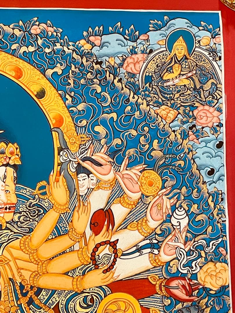 一点物 カーラチャクラ 曼荼羅 時輪金剛 手描き 約76.5 × 約53.5