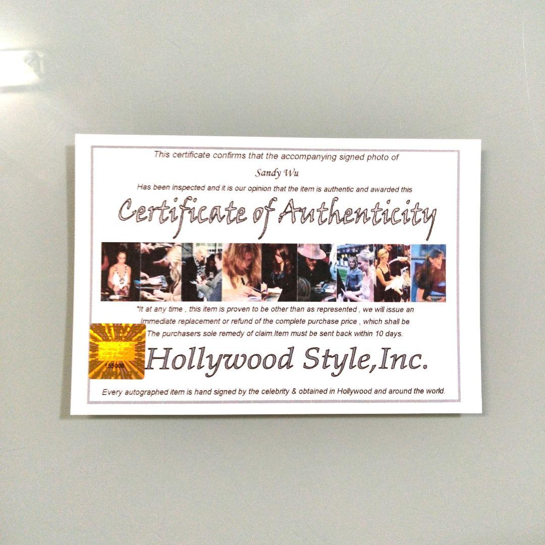 サンディ・ウー直筆サイン2Lサイズ写真…