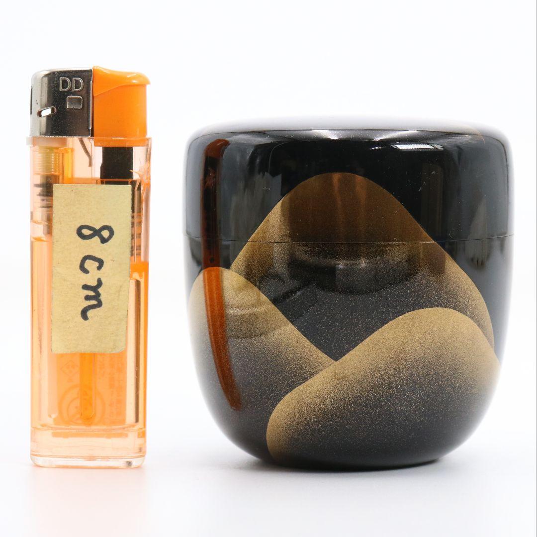 中川秀甫作 遠山蒔絵 中棗 茶道具 共箱 V930