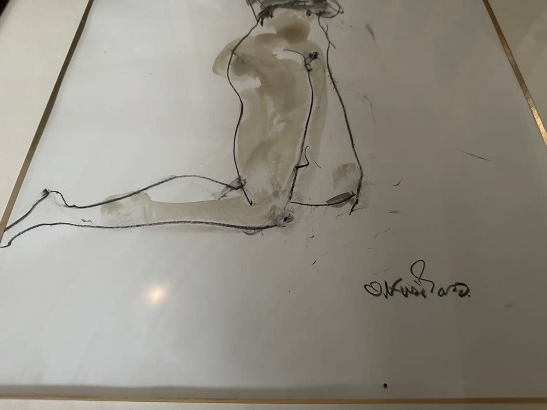 栗原一郎 裸婦① 51x37 デッサン/水彩画 絵画 - メルカリ