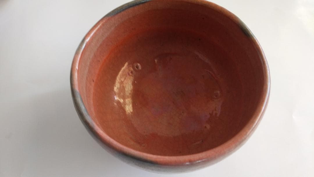 赤楽 川崎和楽 赤楽茶碗 共箱 共布 茶道具 抹茶碗 美品 です。