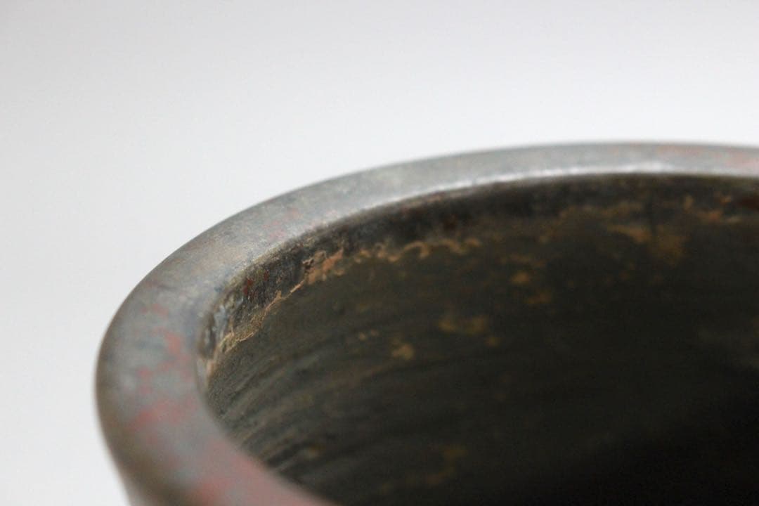 No5074 平安城鋳工　桂田浄雲造　饕餮文銅花器　高さ24.5cm 送料無料