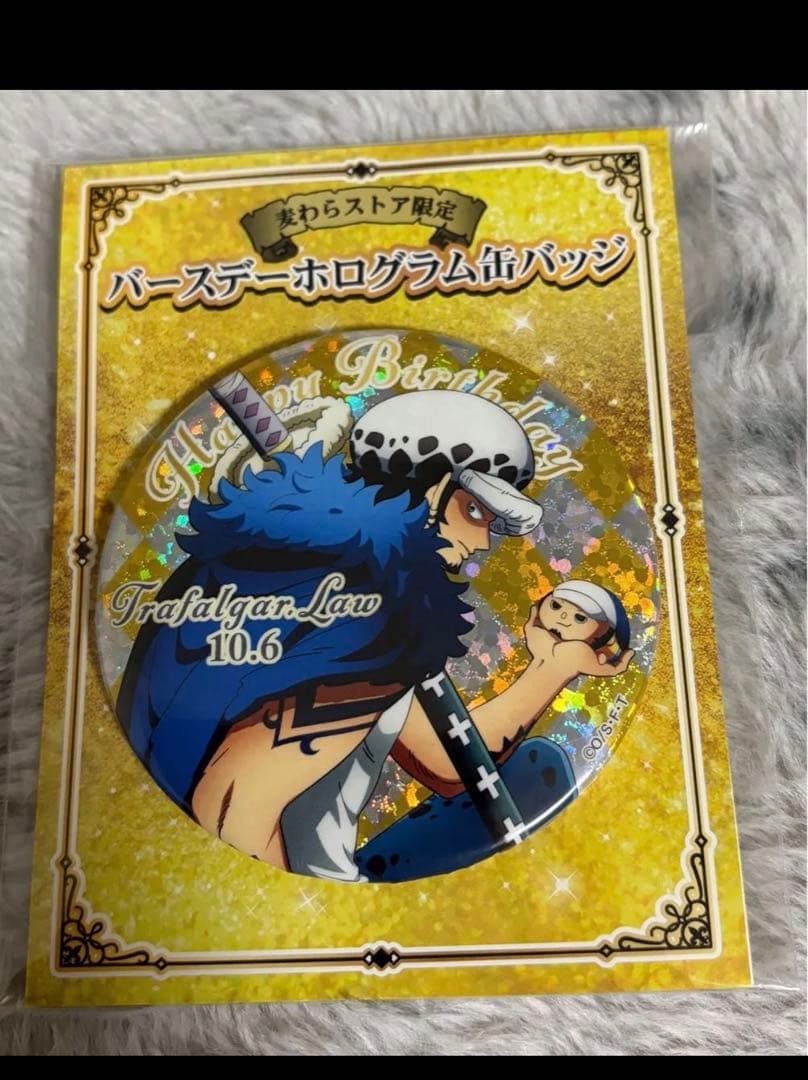 麦わらストア限定 2024トラファルガー・ロー 誕生日ホログラム缶バッジ