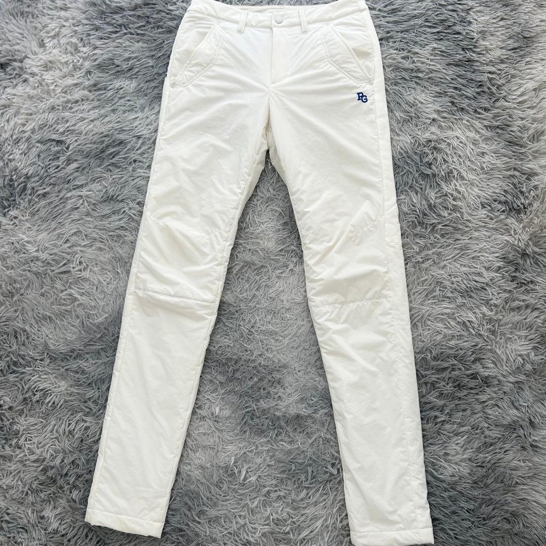 パーリーゲイツ　パンツ　中綿　ストレッチ　防寒　オフホワイト　サイズ0