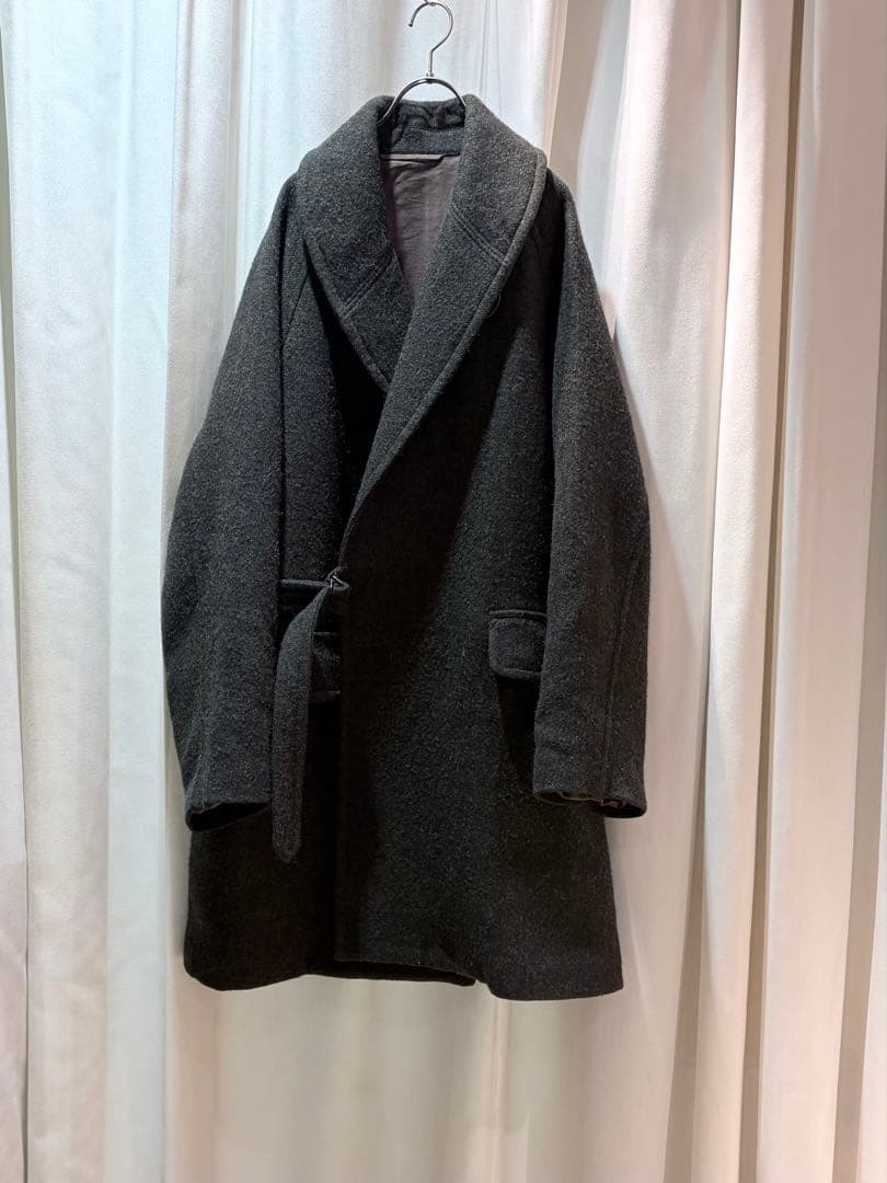 COMOLI ウール ショールカラー コート カーキ 3 OLIVE KHAKI