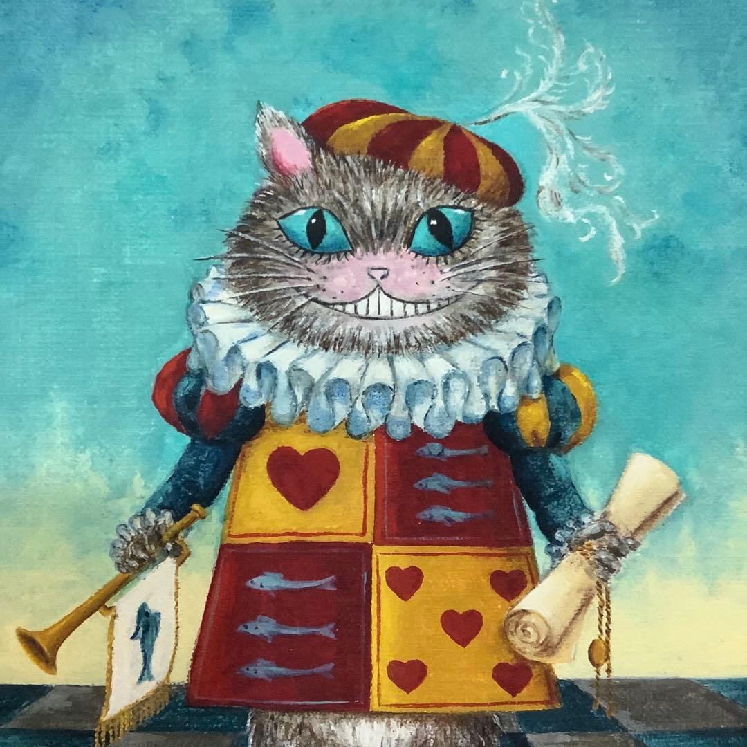 不思議の国のアリス 堀千里 絵画 版画 額縁 額装 アート 希少 声優 中島千里