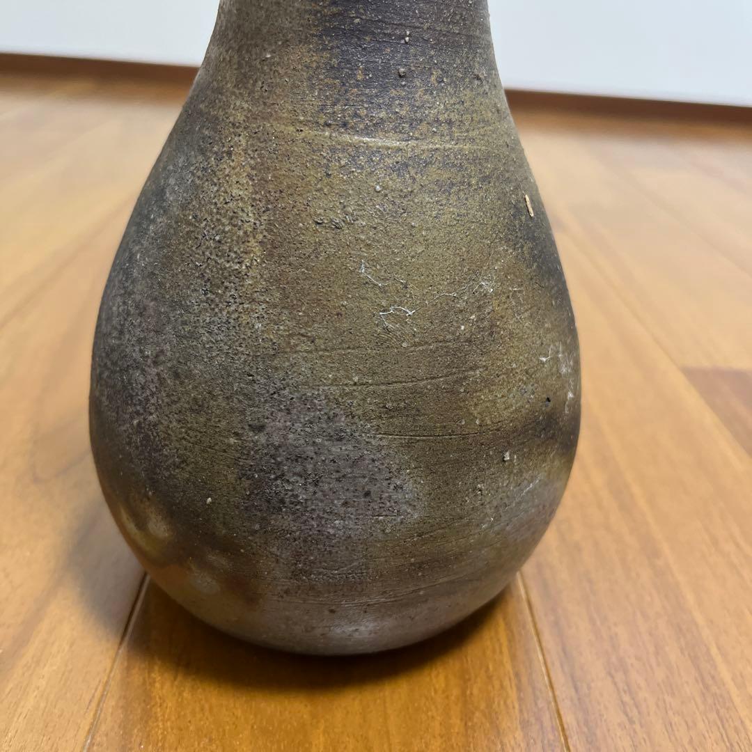 人間国宝 伊勢崎淳 備前焼き 花入れ 花瓶 箱無し 陶印