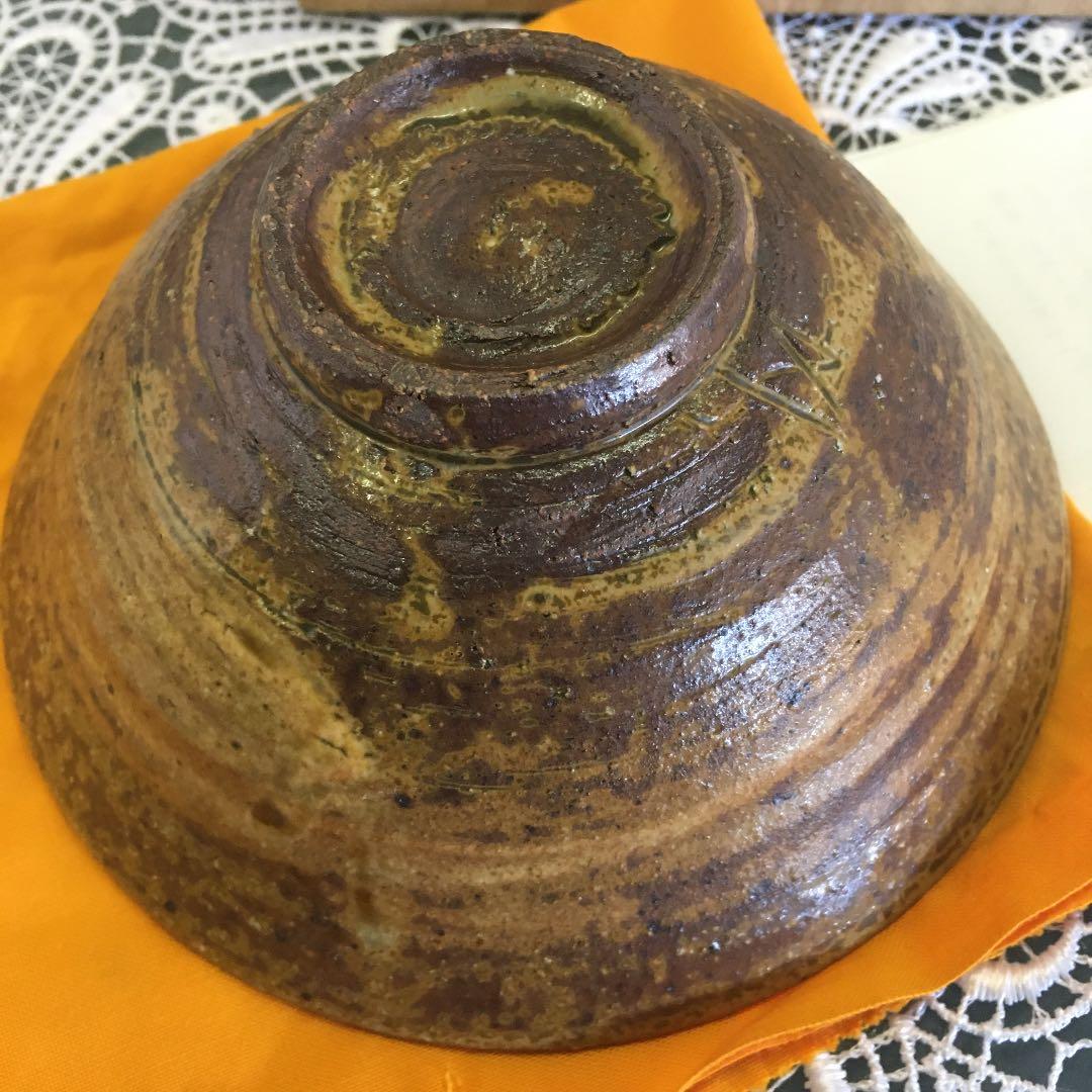 （吉）茶道具　刷毛目黄瀬戸茶碗　越前椿窯　五島哲