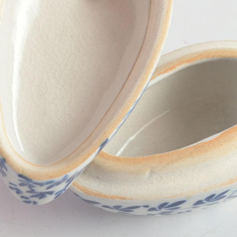 茶道具　染付　鳥形　香合　時代箱　V　9526