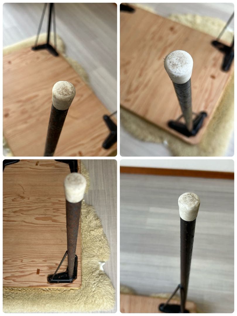 昭和レトロ　ポップ　花柄　鉄脚テーブル　ヴィンテージ　作業台　ダイニング　机