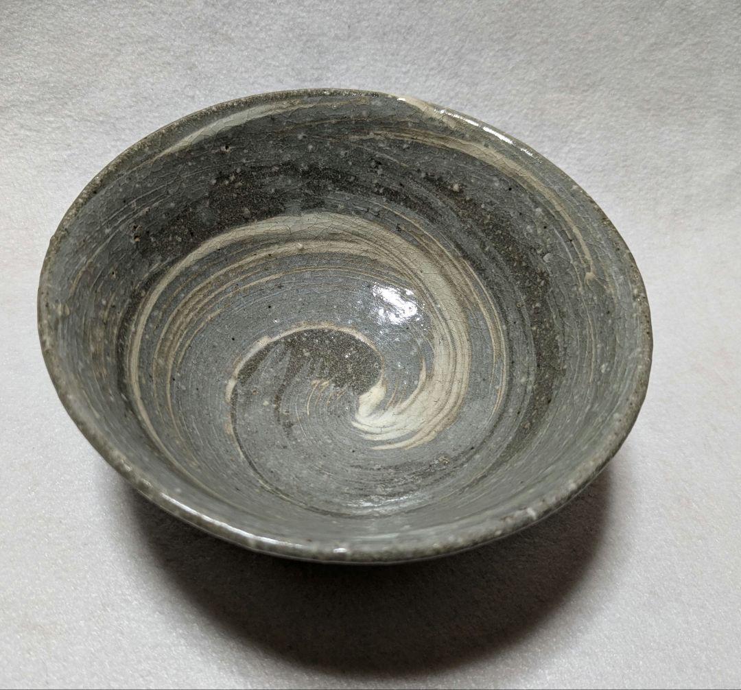 茶碗 平茶碗 唐津 刷毛目 鏡山窯 井上東也 共箱 茶道具