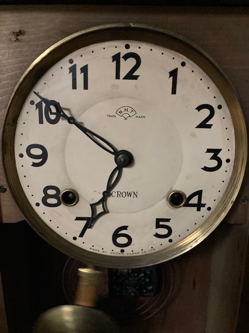 アンティーク柱時計 堀田時計 8日巻ボンボン時計稼働中