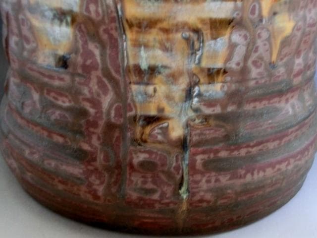 水指■古い高取焼 水さし 耳付き 箆目 お茶道具 古美術 時代物 骨董品■