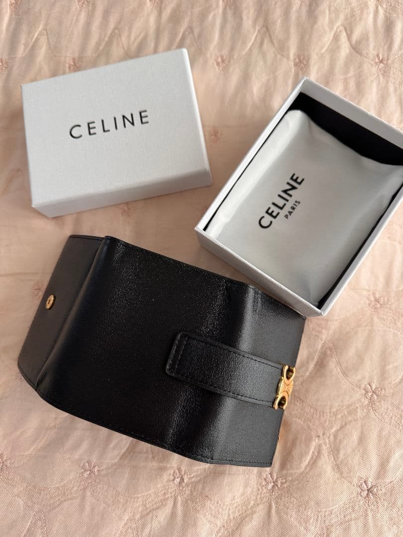 CELINE 三つ折り財布 グレー 保存袋付き CELINE セリーヌ 財布