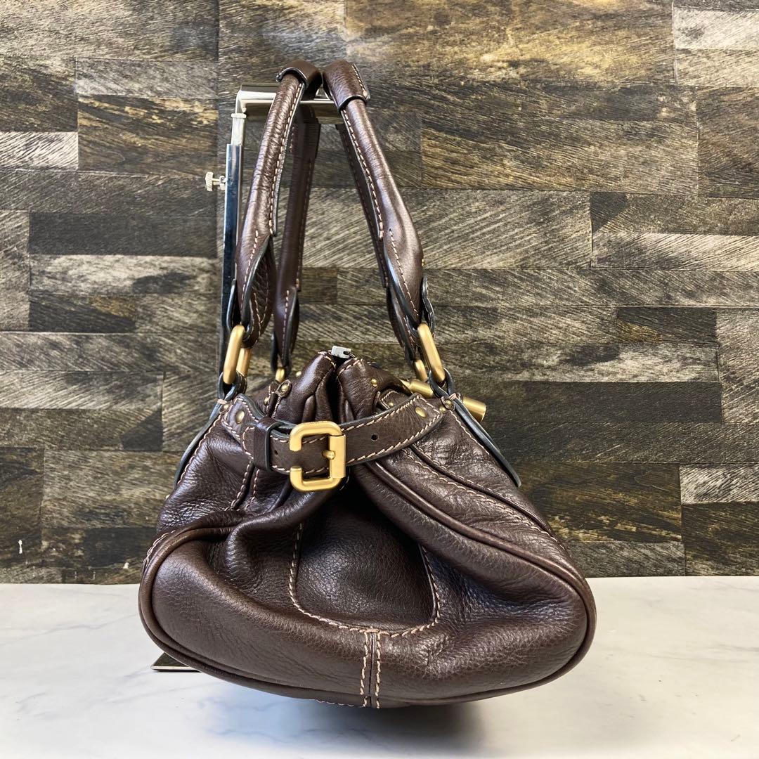 極美品 Chloe パディントン ハンドバッグ 南京錠 ダークブラウン レザー